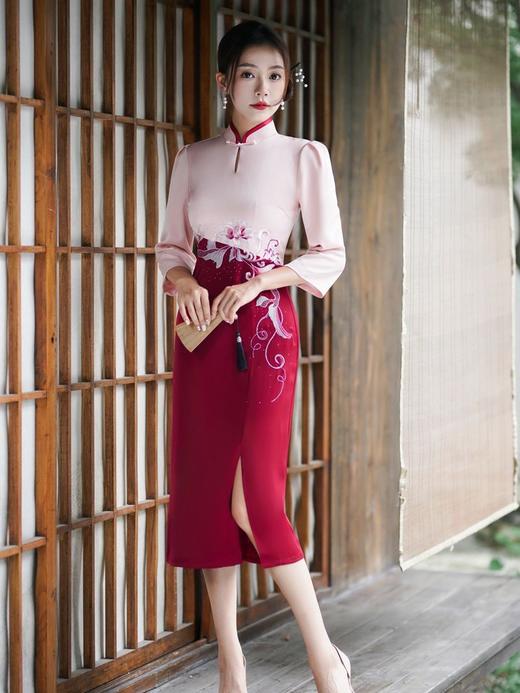 高贵气质，喜婆婆婚宴装婚礼妈妈礼服连衣裙旗袍GSJ-3380 商品图1