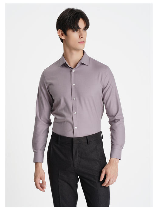 callisto咖色山羊绒桑蚕丝长袖衬衫 商品图2