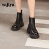 Safiya/索菲娅2024英伦风时尚厚底粗跟套筒轻便休闲切尔西短靴 SF44116079 商品缩略图0