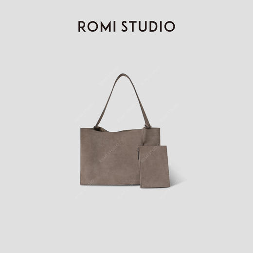 ROMI STUDIO“简约生活”轻量化反绒皮大容量单肩托特包 438FS001 商品图0