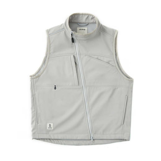 吃茶去chichaqu24秋冬户外防风防泼水斜拉链软壳马甲城市机能运动 商品图5