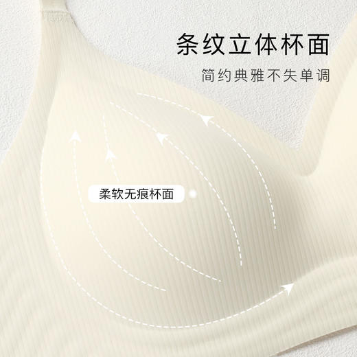 小胸聚拢无痕裸感清爽舒适内衣女承托有型收副乳无钢圈文胸罩螺纹果冻 商品图3