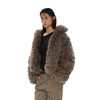 NUTH 咖色中短款卷毛环保皮草厚外套女宽松保暖显瘦皮草夹克女 商品缩略图1