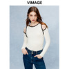 VIMAGE纬漫纪秋季新款露肩修身显瘦T恤上衣V2213826 商品缩略图0