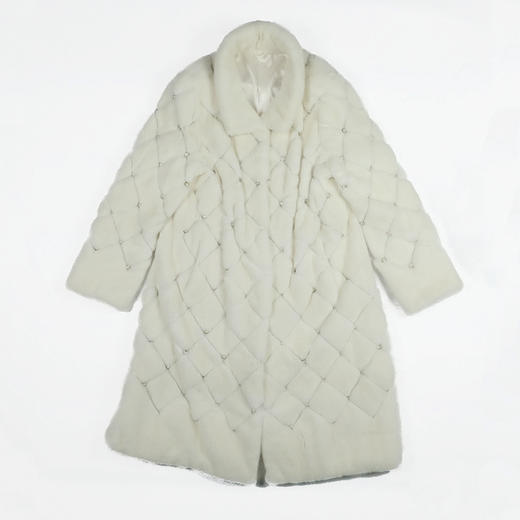 SIM GRACE 优雅夫人 进口白色水貂镶施华洛世奇钻凌型外套 商品图3