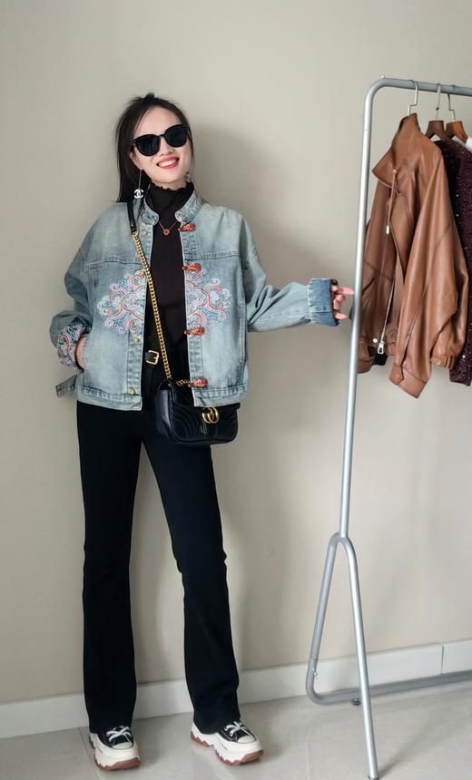 新款四季后腰字母土耳其水洗棉筷子裤微喇弹性瘦腿裤 商品图2