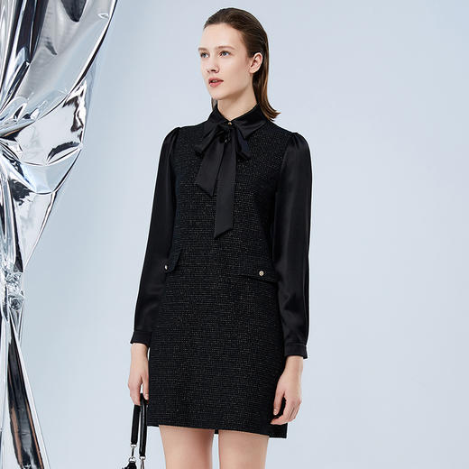 EITIE爱特爱冬季新款显瘦优雅高腰显瘦连衣裙女7607314 商品图2