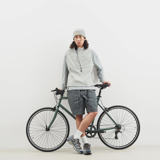 吃茶去chichaqu24秋冬户外防风防泼水斜拉链软壳马甲城市机能运动 商品图1