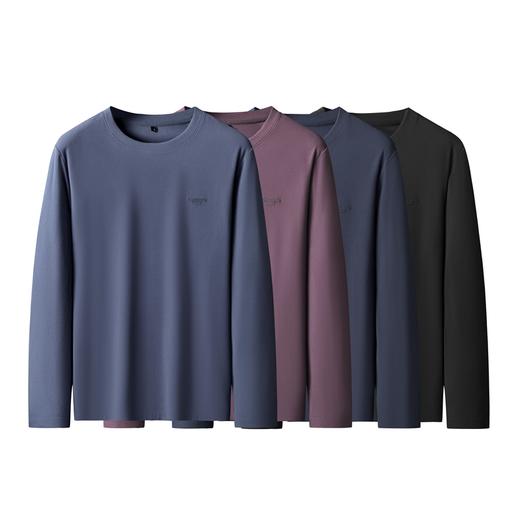 【新款DK】大依优型大码德绒圆领长袖T恤男士加肥加大休闲大码男装宽松长袖体恤上衣打底衫 商品图6