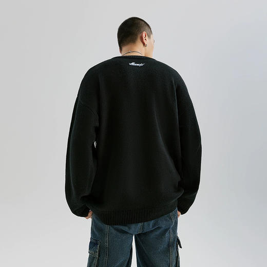 YKYB重磅针织衫潮牌冬季提花勾穗工艺上衣OVERSIZE圆领撞色毛衣 商品图2