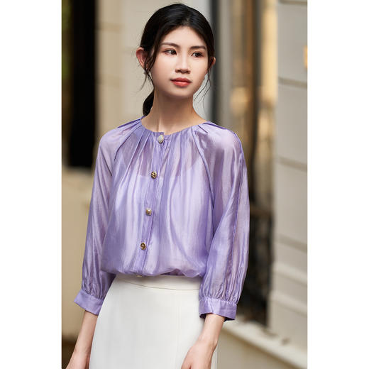 【高级感衬衫】2026春季时尚大气法式天丝衬衫莱赛尔上衣 商品图2