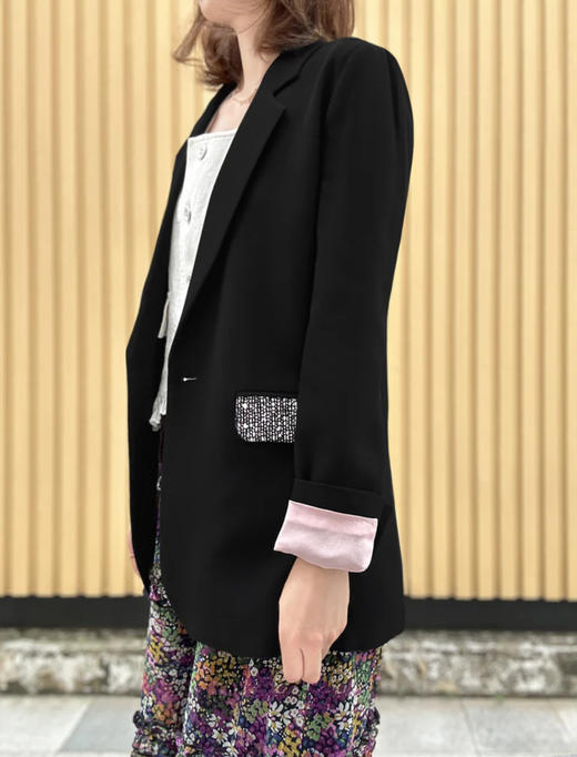 TYNVIE 翻盖插袋修身西装 - 黑色 商品图6