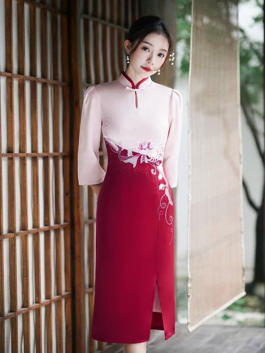 高贵气质，喜婆婆婚宴装婚礼妈妈礼服连衣裙旗袍GSJ-3380 商品图0