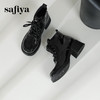 Safiya/索菲娅2024冬英伦风圆头侧拉链时尚漆皮粗高跟厚底马丁靴 SF44116253 商品缩略图5