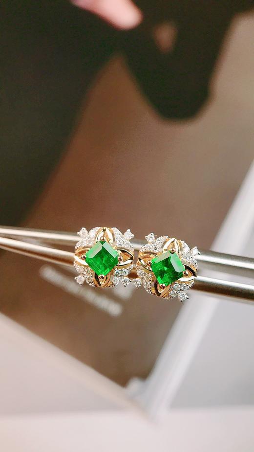 0.4克拉祖母绿耳钉 商品图0