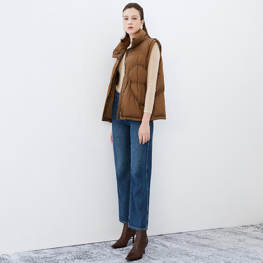 EITIE爱特爱冬季新款百搭马甲白鸭绒外套羽绒服7611310 商品图1