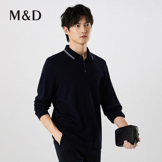 【名盾】羊毛混纺长袖Polo衫，软糯不扎肤MXCL11658B 商品图2