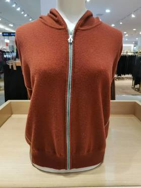 鹿王帽领平针女开衫