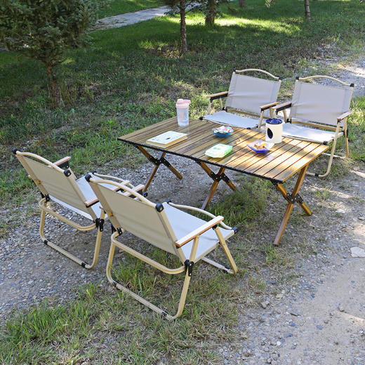 【小家电】趣游帮120方管脚架木纹蛋卷长桌Y49 HF 商品图2