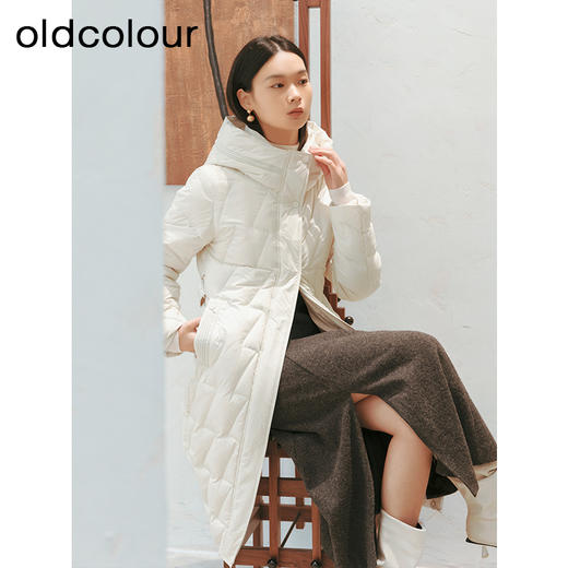 oldcolour冬季新品*时尚洋气收腰修身中长款羽绒服女P420911A1 商品图2