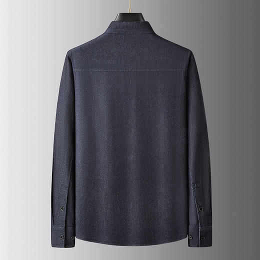 【100%棉】【新款DDA】大依优型大码牛仔长袖衬衫翻领加肥加大肥佬休闲商务宽松透气上衣 商品图1