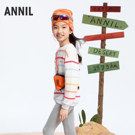 女童全棉彩虹毛衣冬季新款安奈儿童装实体店同款AG444619 商品图1
