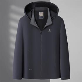 【可拆卸帽】【新款DSZ】大依优型大码男装连帽夹克加肥加大休闲夹克胖子宽松外套上衣户外