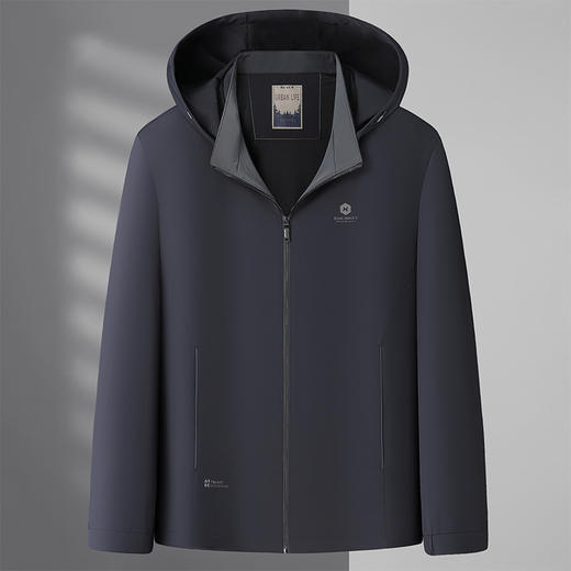 【可拆卸帽】【新款DSZ】大依优型大码男装连帽夹克加肥加大休闲夹克胖子宽松外套上衣户外 商品图0