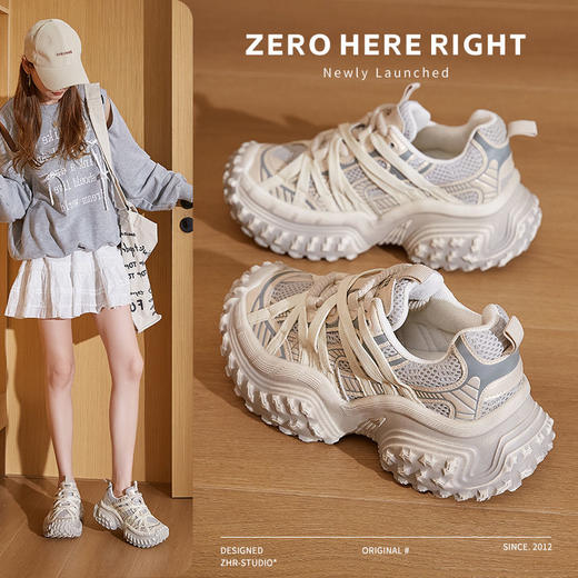 ZHR则则厚底增高老爹鞋轻便耐磨女鞋2024秋季新款百搭运动休闲鞋 商品图0