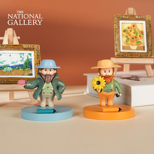 英国国家美术馆 萌版大师系列 萌版梵高 莫奈 手机支架摆件 情侣款 赠闺蜜女友 商品图0