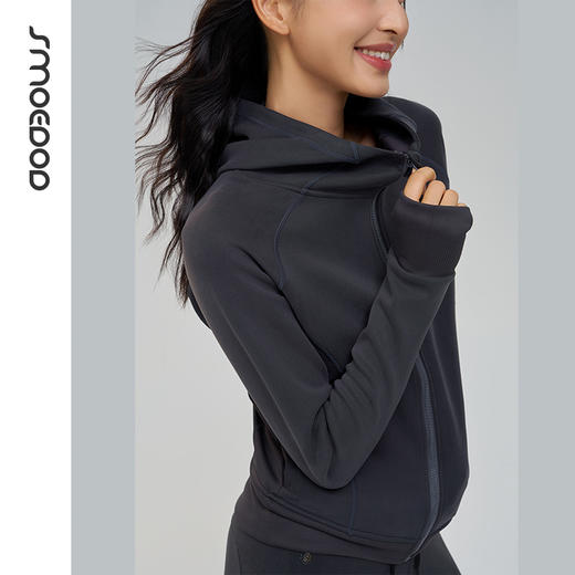 SMOEDOD/水沐伊朵秋冬拉链连帽运动外套亲肤抗皱柔软显瘦50137 商品图4