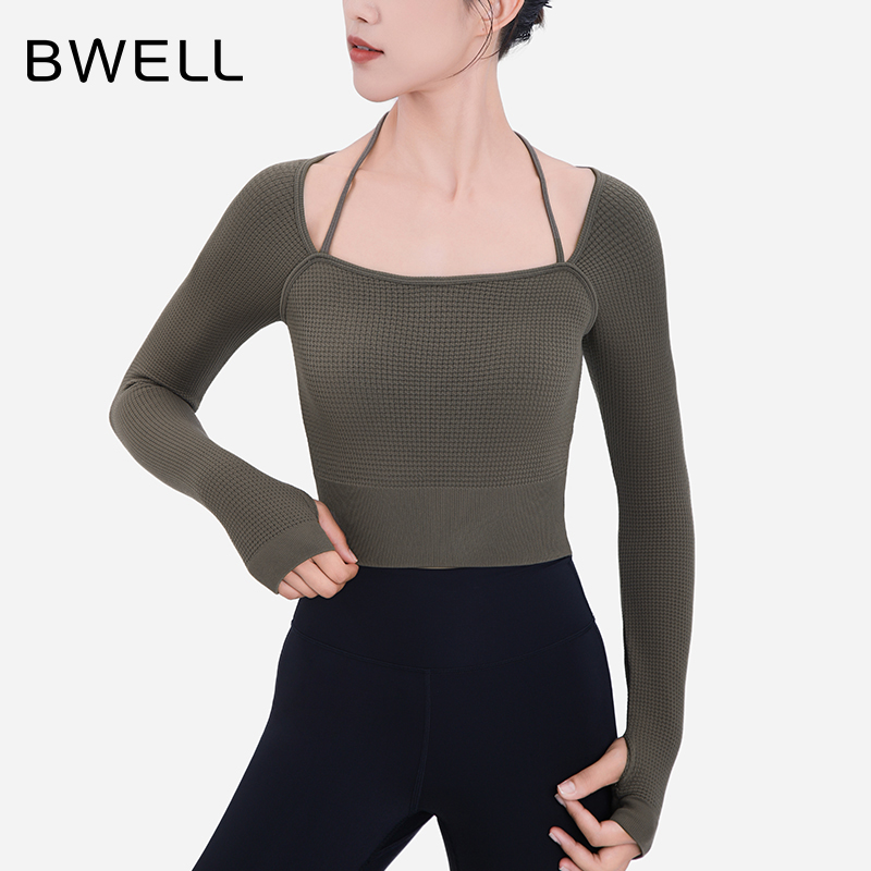 2024年秋BWELL华夫格带杯运动上衣BWY7686