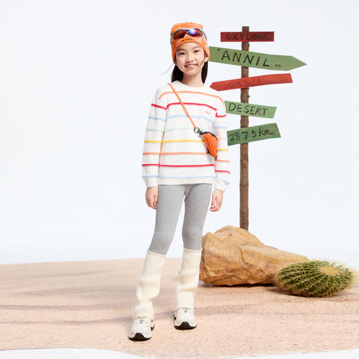 女童全棉彩虹毛衣冬季新款安奈儿童装实体店同款AG444619 商品图3