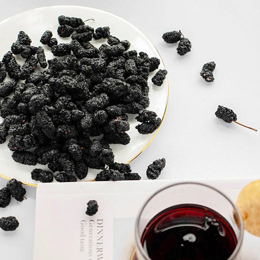 【富含花青素】桑葚干 选摘头茬大果 无色素添加 肉质肥厚 泡茶泡酒即食 每天5-8颗 营养高 商品图6