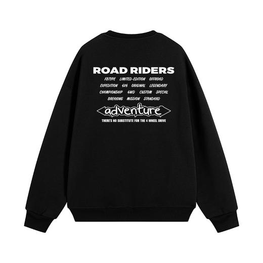 自由基地秋冬新款越野车印花图案银狐抓绒落肩圆领卫衣套头保暖服 NMT-2182 商品图3