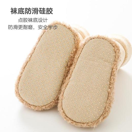 儿童毛圈地板袜秋冬新款中筒婴儿袜子柳成行点胶防滑防滑硅胶地板袜子11-14cm 商品图2