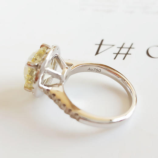 【天然正品】AU750经典豪华围镶款3.50克拉钻石戒指10号（戒圈可改）现售价：111880！050924JJ19 商品图6