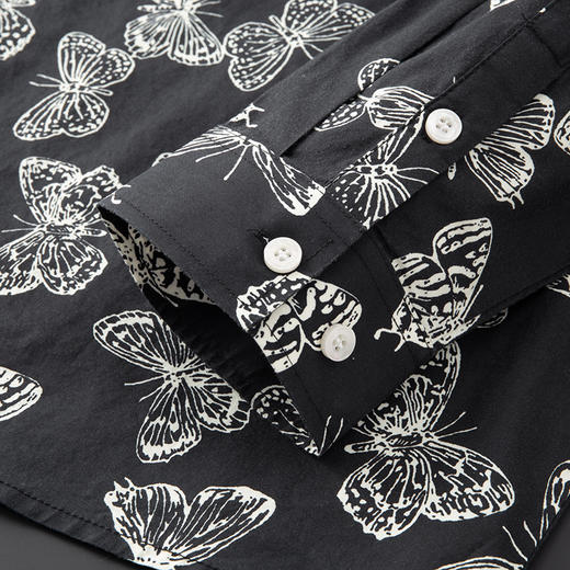 【100%棉】【新款DDA】大依优型大码花衬衫长袖衬衫翻领加肥加大肥佬休闲商务宽松透气上衣 商品图5