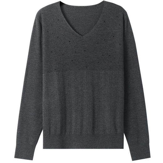 CC-XMY-7067早秋薄款针织衫女长袖V领上衣秋装2024年新款时尚羊毛打底衫 商品图4