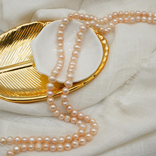 珍珠约 7~8mm 珠料 手串念珠单颗珠子散珠半成品 粉珍珠 商品图9