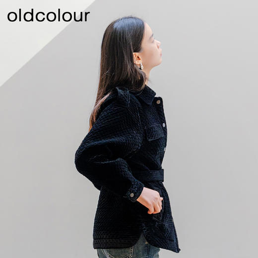 oldcolour秋冬新款宽松系带收腰休闲百搭外套女P440401A1 商品图3