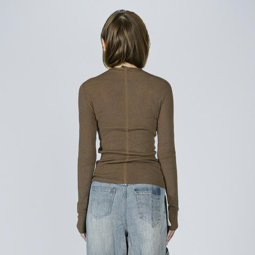 谜底高领针织衫2024冬季新品极简风亲肤百搭修身打底衫244MZ1931 商品图2