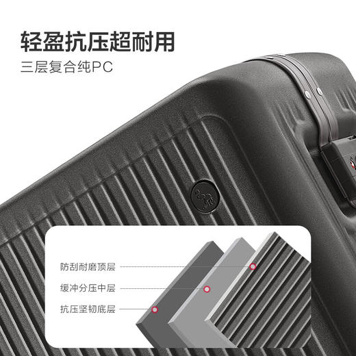爱华仕  铝框行李箱24寸深灰色 OCX6672-24 商品图3