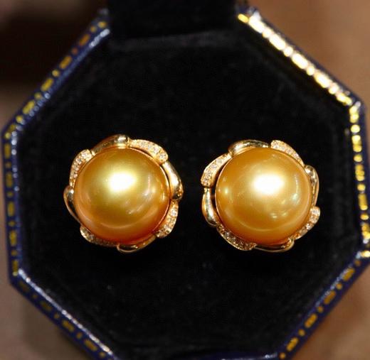 10-11mm 金珠耳钉 商品图0