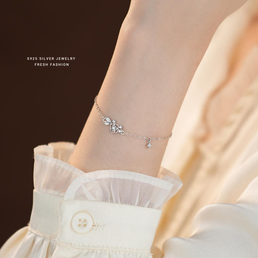 【镂空玫瑰】S925银花锆石手链【YXS-L826】 商品图1