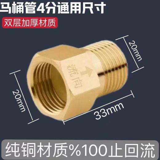 马桶防反流止逆阀4分全铜 商品图1