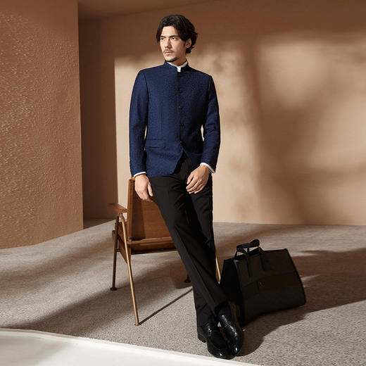 【WoolMark】柒牌男装羊毛西服秋冬2024新款商务休闲男士西装外套	127C71440 商品图3