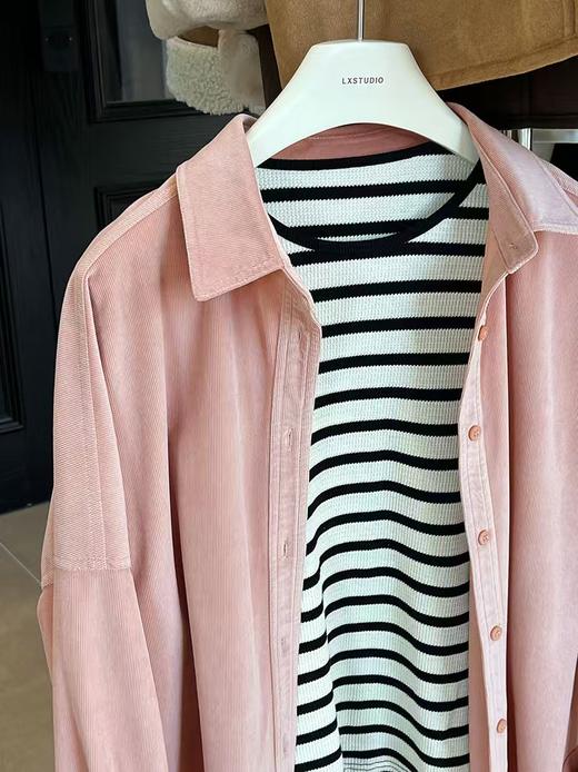 金焦色秋季新款灯芯绒衬衫衬衫式开衫罩衫 商品图10