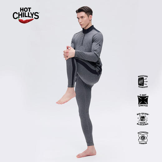 Hotchillys热椒8k磨毛拉领上衣男登山保暖透湿高弹力功能内衣裤HCA9401/9409 商品图3