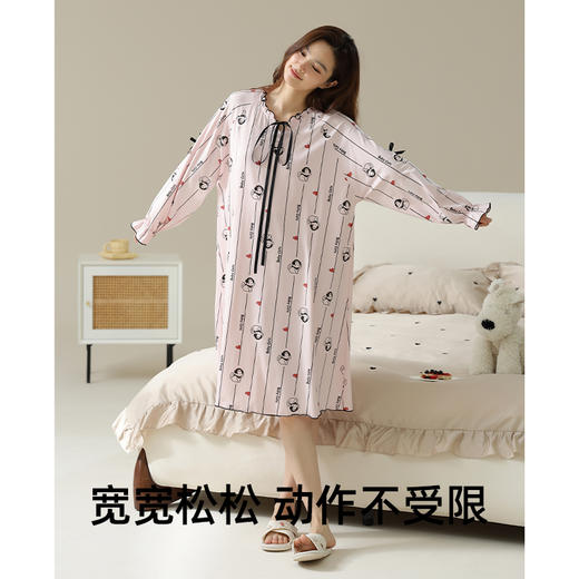 【抗菌新疆棉】自然醒「少女芙蕾」7A抗菌睡衣女春秋季纯棉新款卡通长袖长裤家居服套装JLM 商品图6